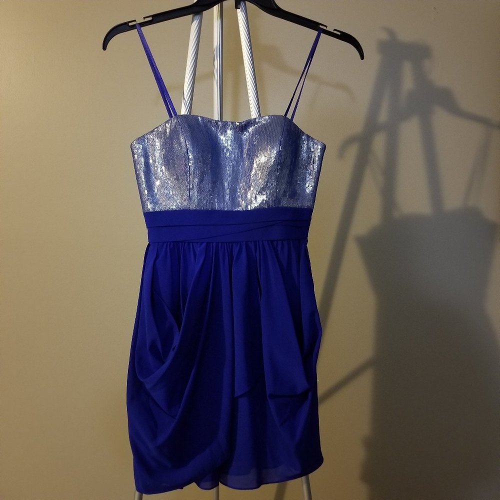 Aqua Dresses Blue Sequined Mini Dress Sz4